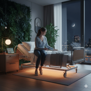 aughter’s guide to preventing senior falls using ultra-low medical beds. Learn how to find a medical bed for sale near me to ensure sleep safety.